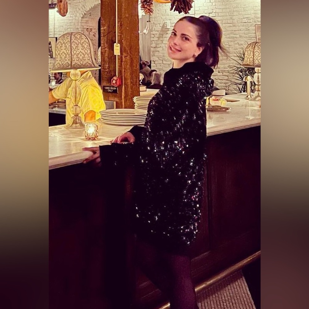 One/One. Custom made, handmade, unique Party Hoodie. Luxurious beaded fabric!